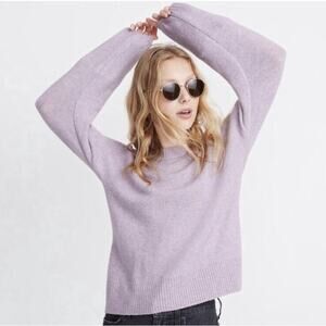 Madewell Payton Pullover Sweater in Cozy Yarn Heathered Lilac Purple XS